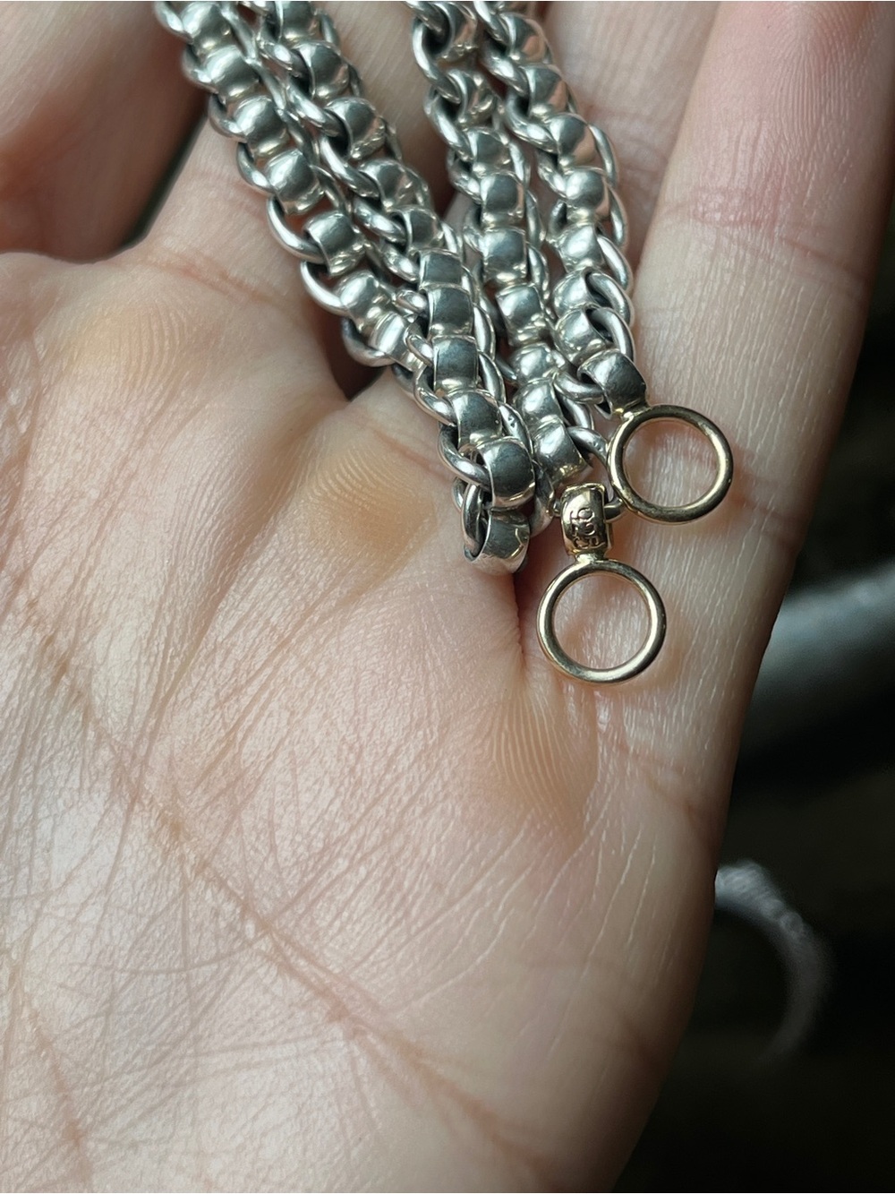 Marla Aaron Silver Chain Link with 14k Gold Accents- From Set! - Picture 4 of 5